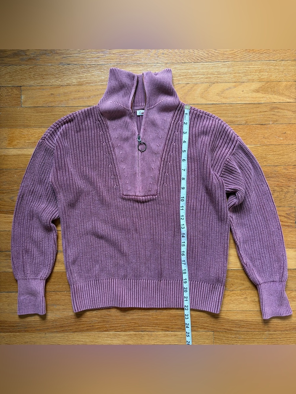 Faherty Sunwash Mariner Organic Cotton Quarter Zip Sweater size S sample